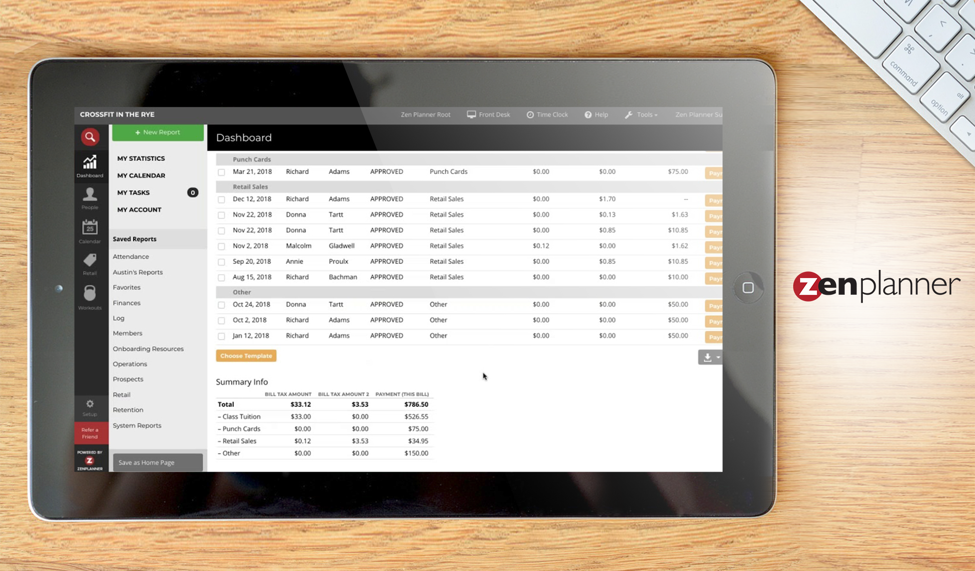 Zen Planner dashboard