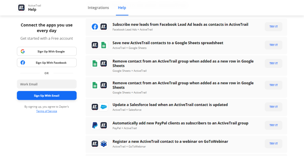 activetrail zapier integration