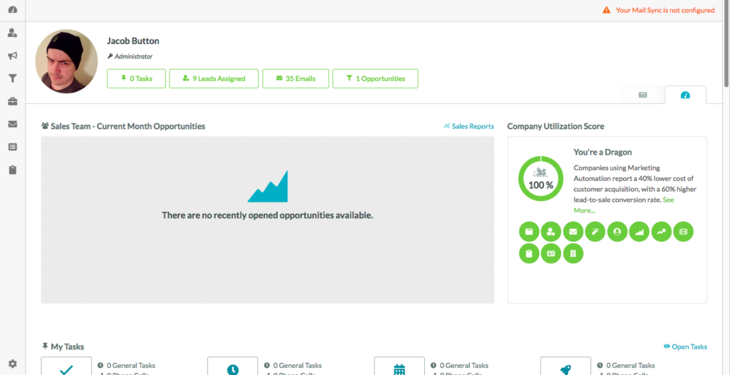 SharpSpring dashboard