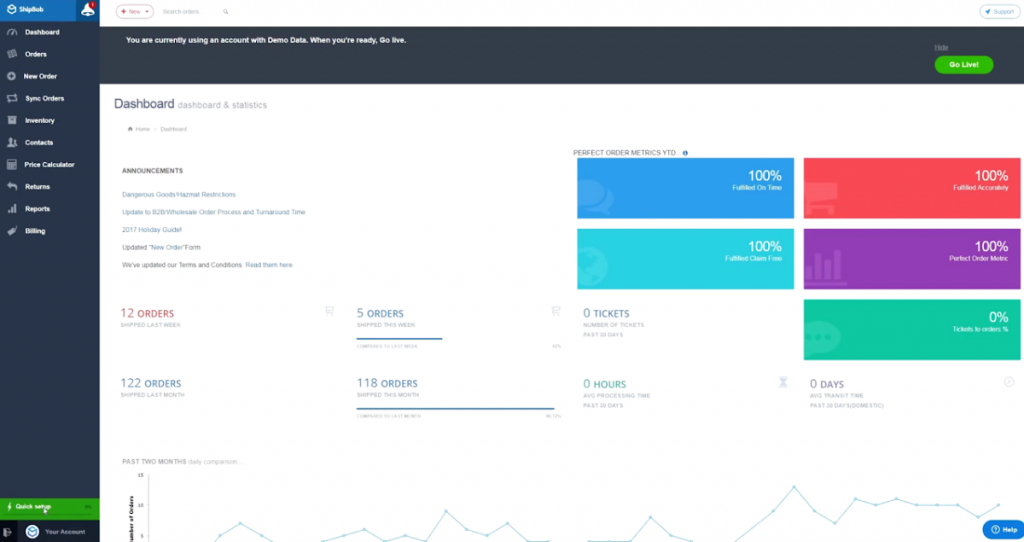 shipbob dashboard