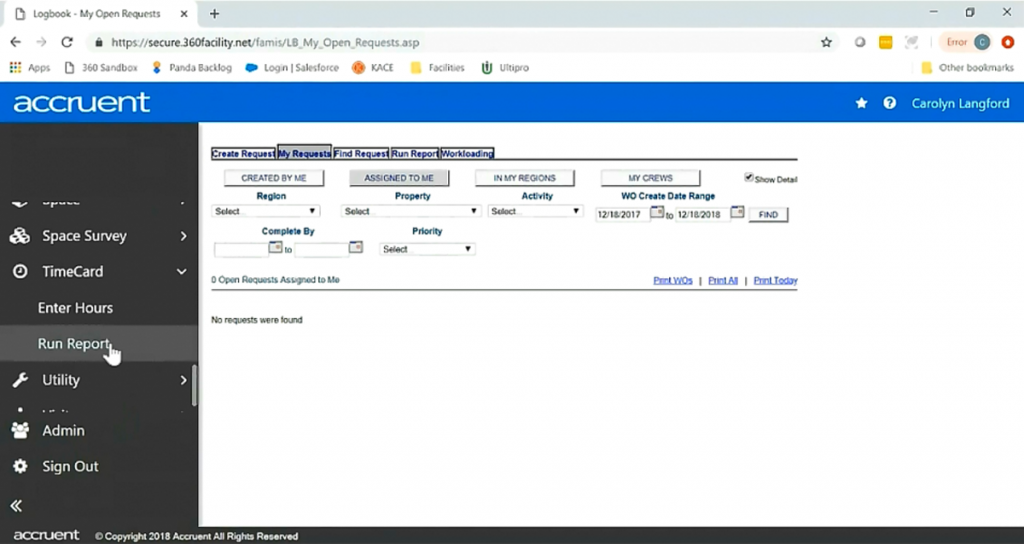 360Facility dashboard