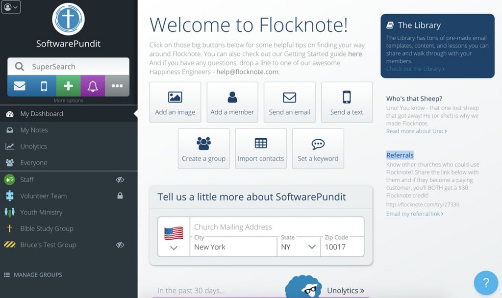 Flocknote dashboard