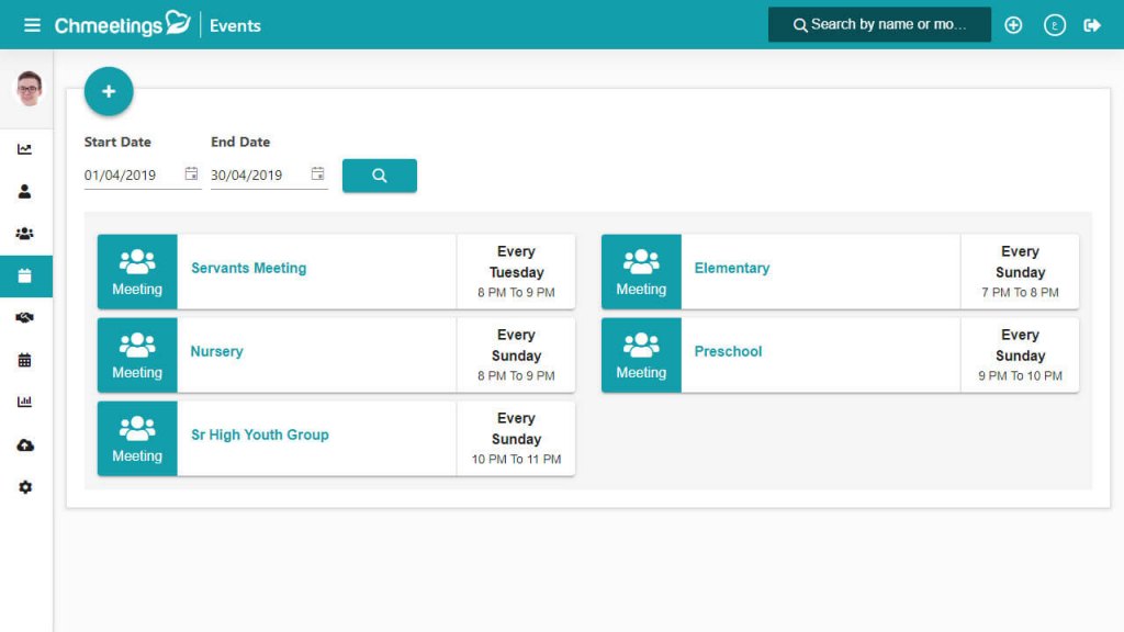 Chmeetings dashboard