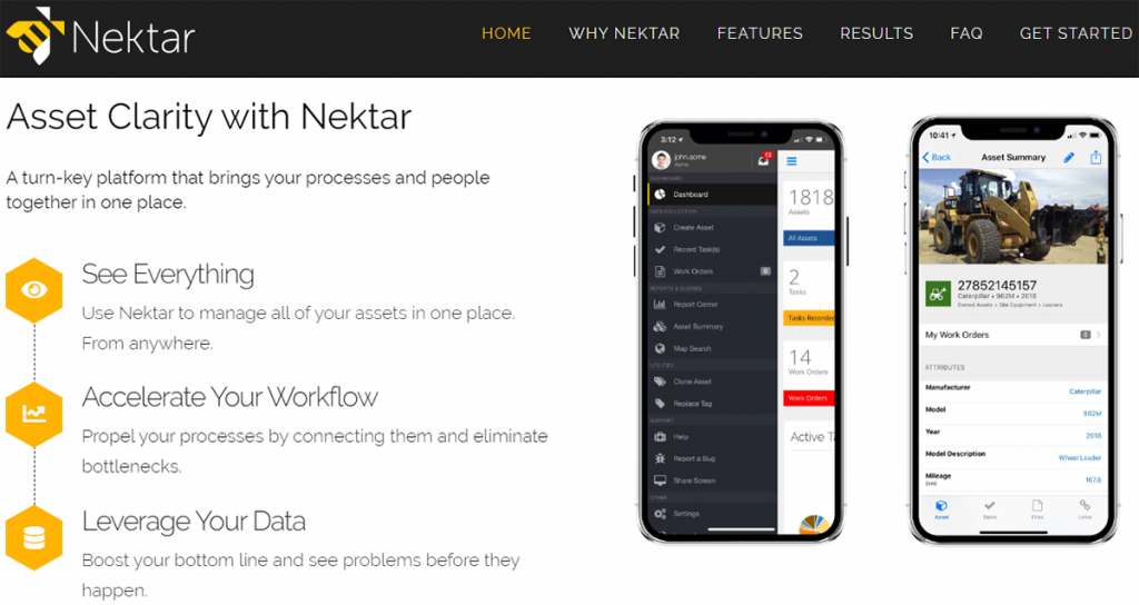 Nektar Data Platform dashboard