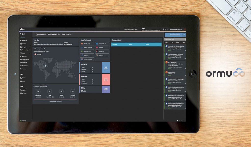 Ormuco Stack dashboard