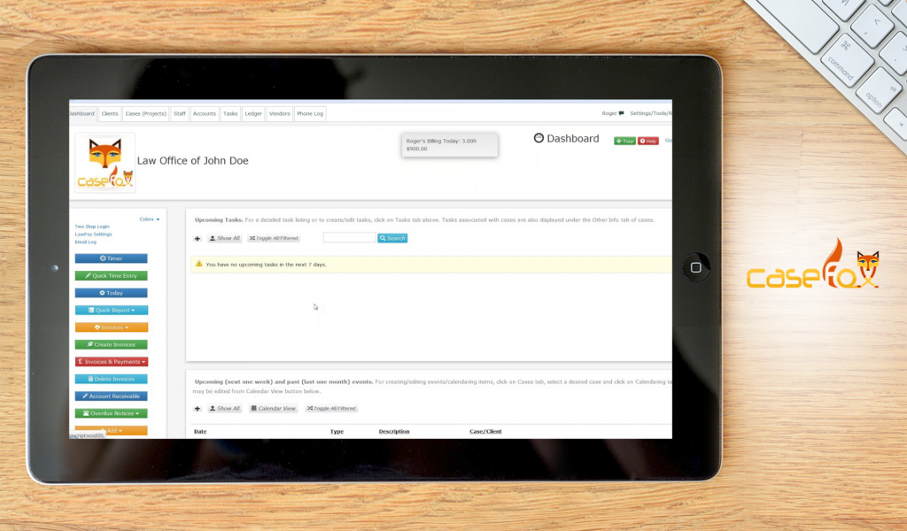 CaseFox dashboard