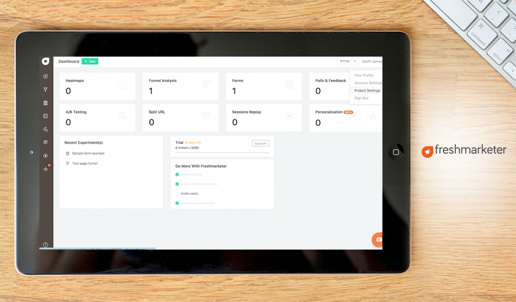 Freshmarketer dashboard