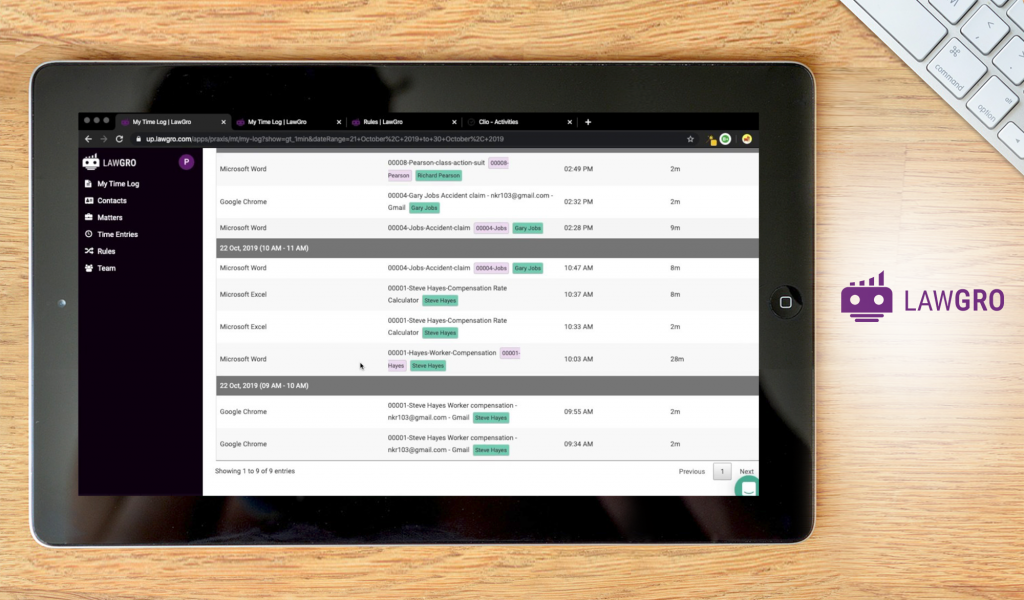 LawGro dashboard