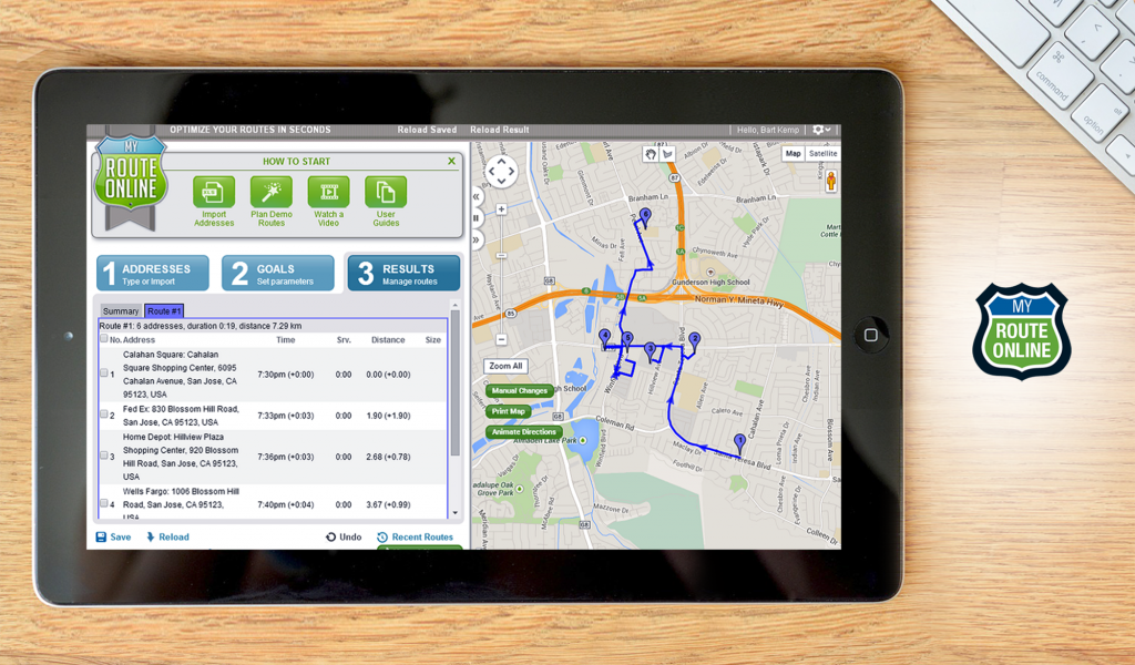 MyRoute Online Dashboard