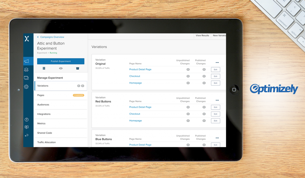 Optimizely Dashboard