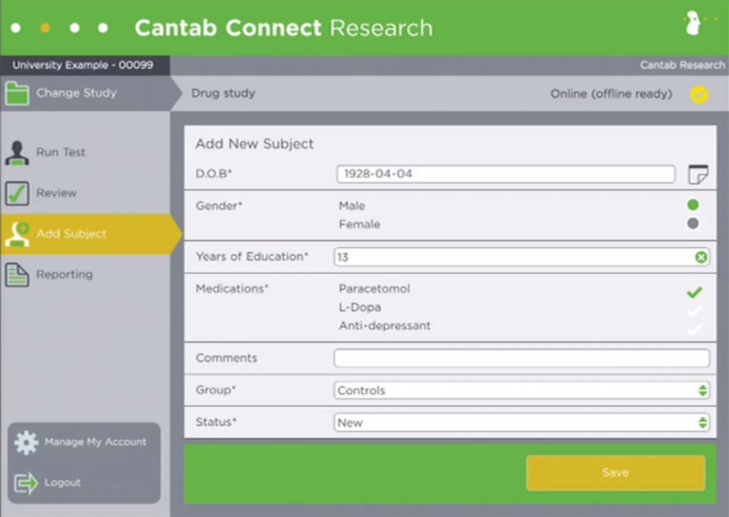 cantab dashboard