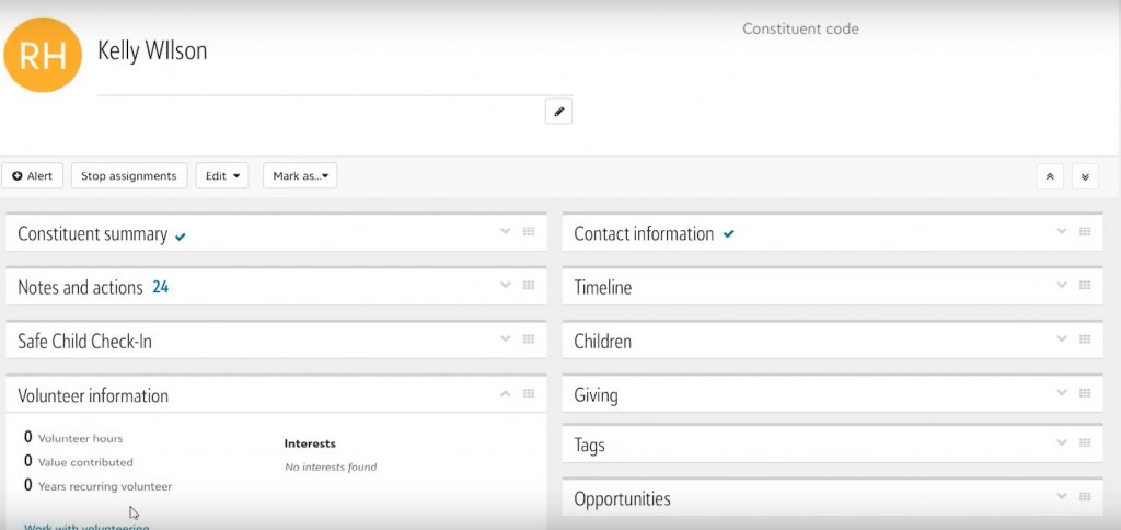 Blackbaud dashboard