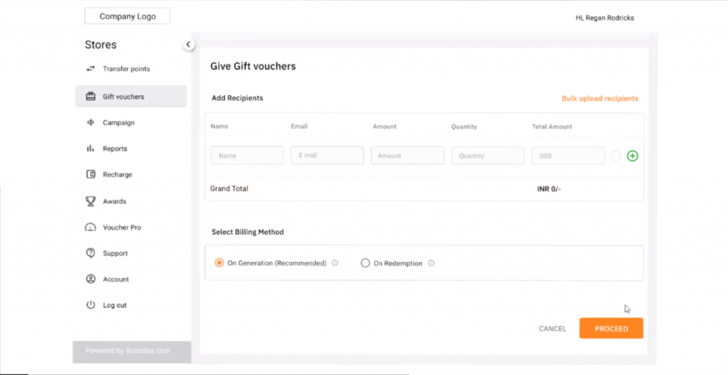 XoxoDay Plum dashboard