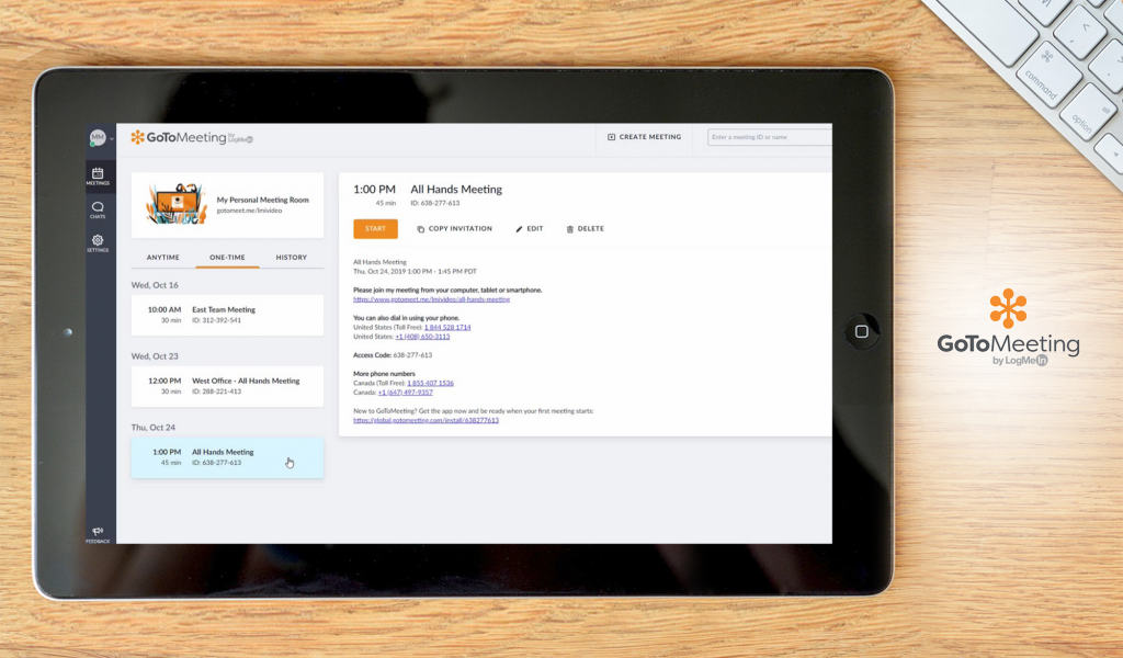 GoToMeeting Dashboard