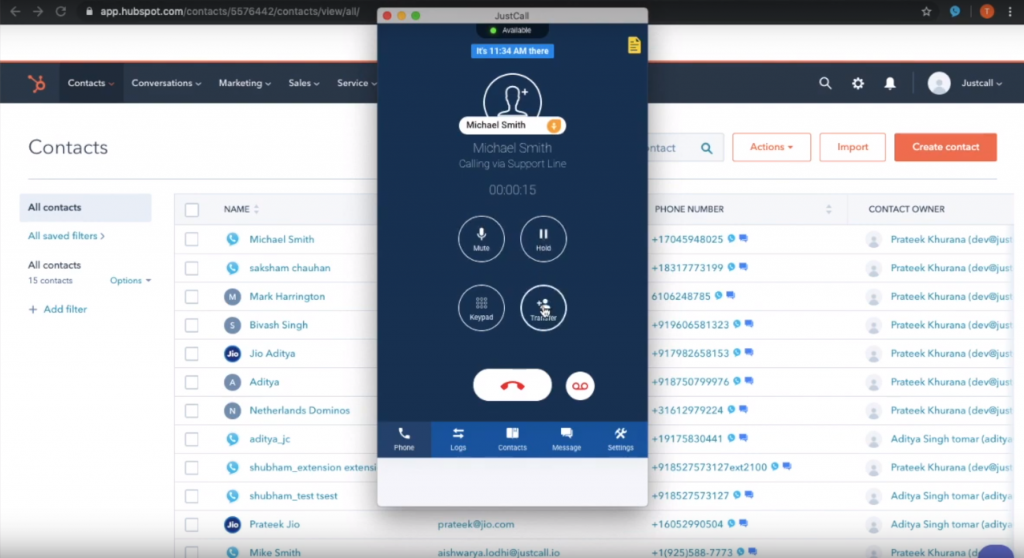JustCall auto-dialer