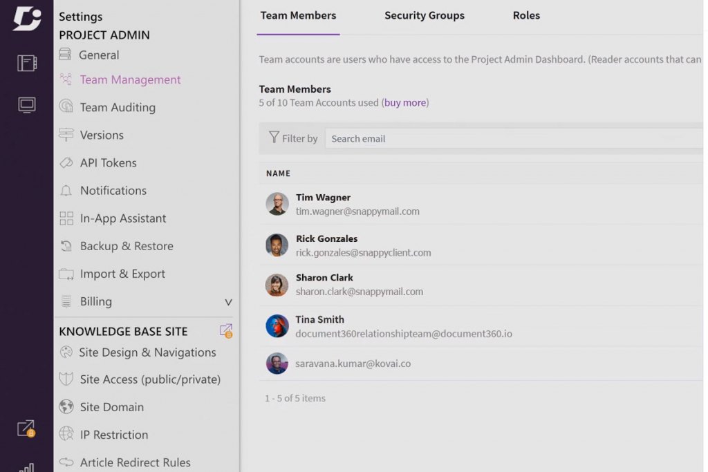 Document360 admin setting