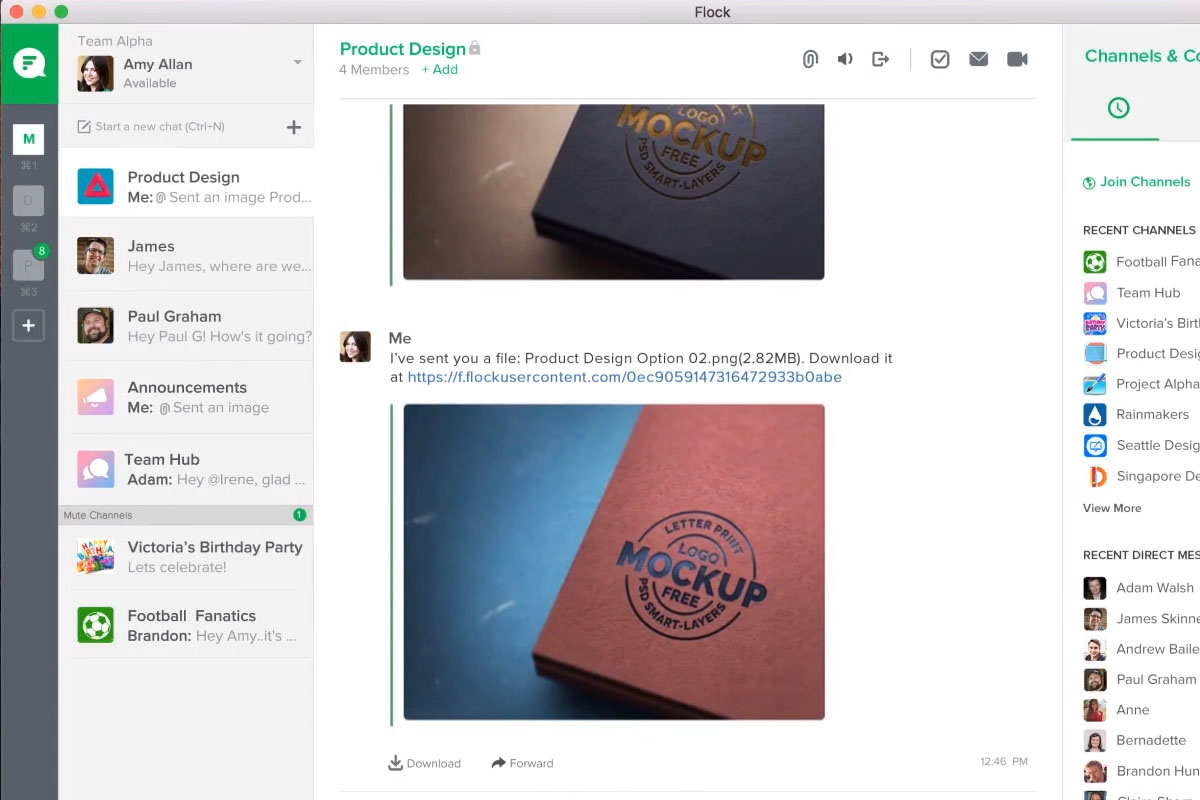 Flock file sharing dashboard