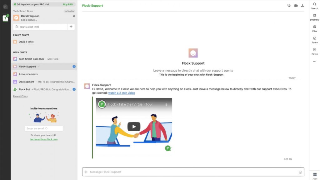Flock dashboard