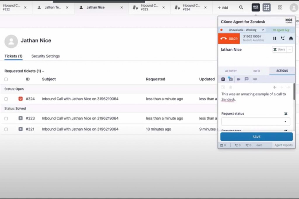 NICE inContact CXone Zendesk Integration