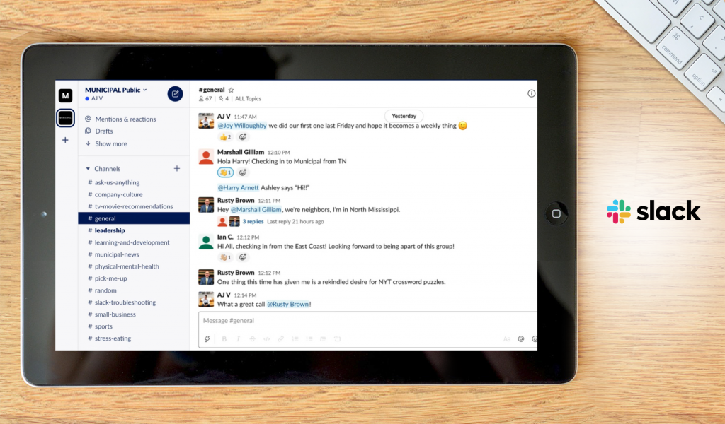 Slack dashboard