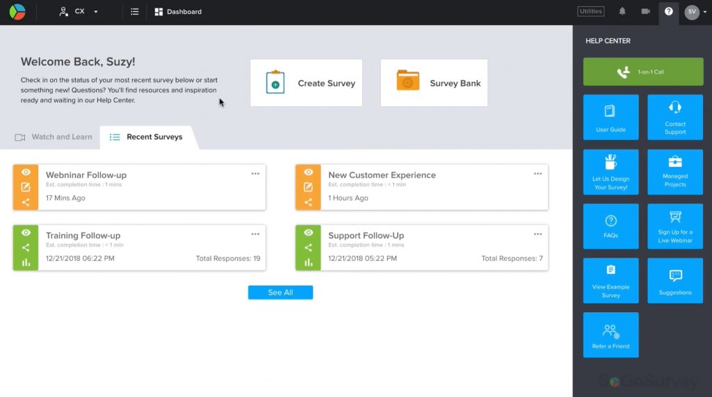 SoGoCX main dashboard