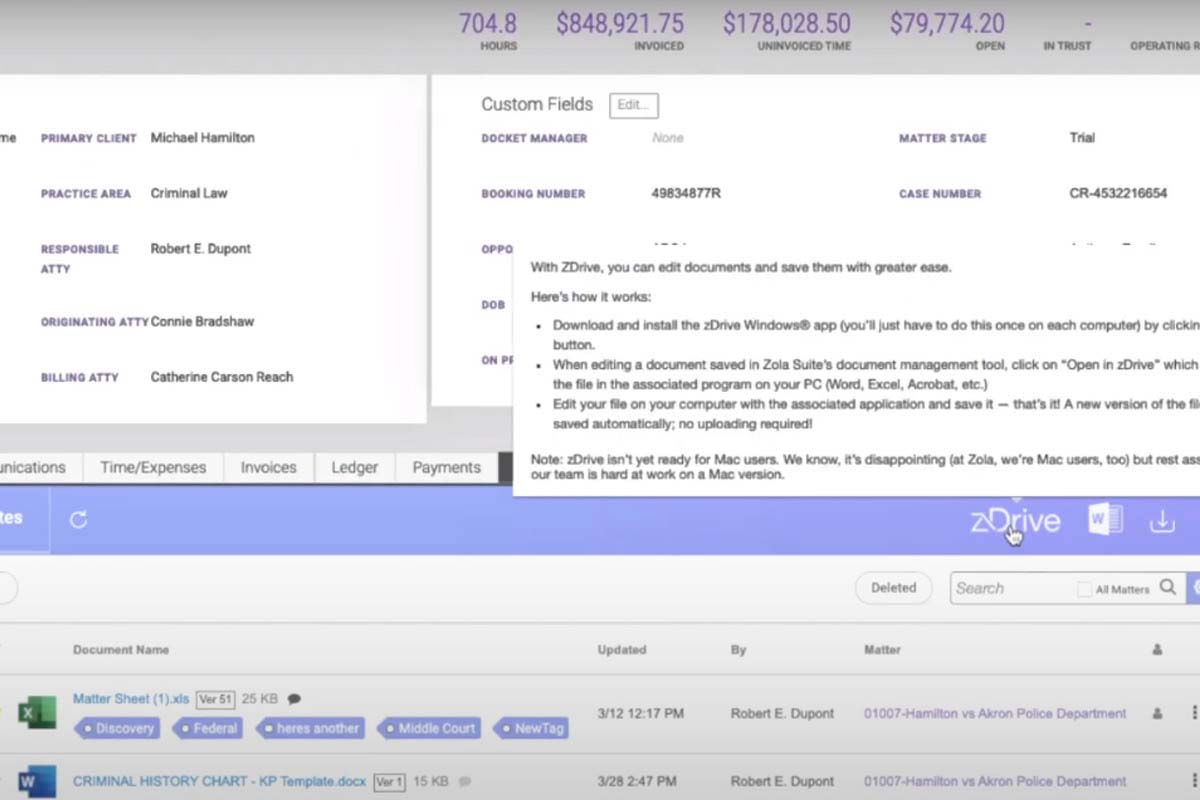 zola suite zdrive integration
