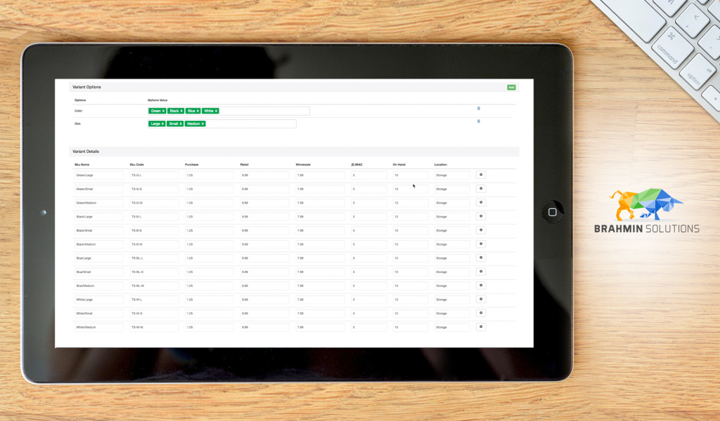 Brahmin Solutions dashboard
