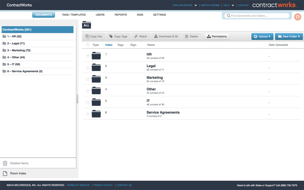 ContractWorks dashboard