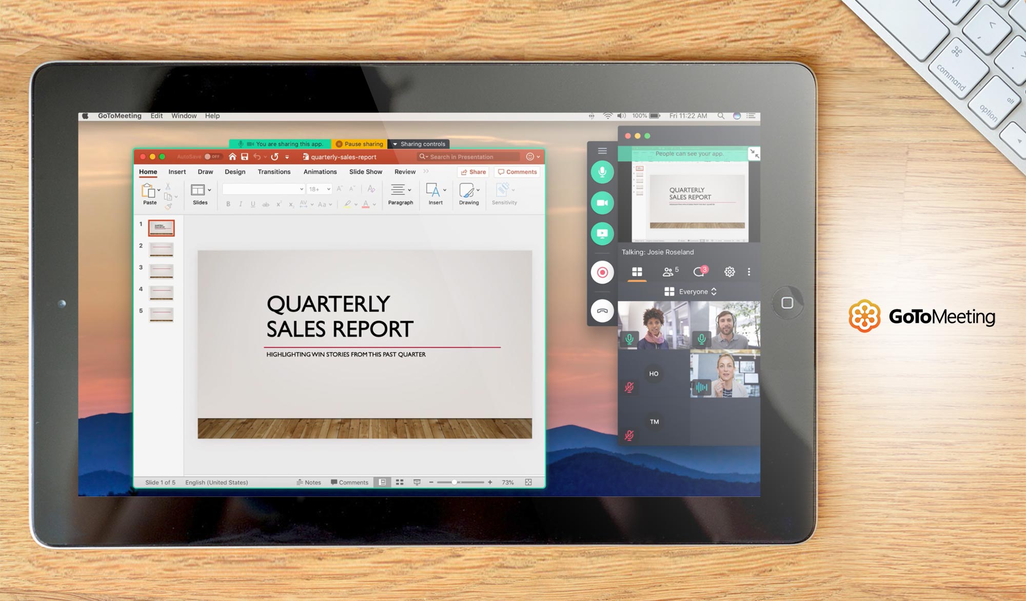 GoToMeeting dashboard