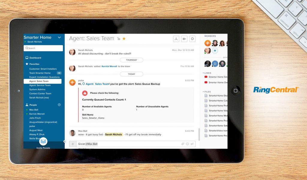 RingCentral Contact Center dashboard