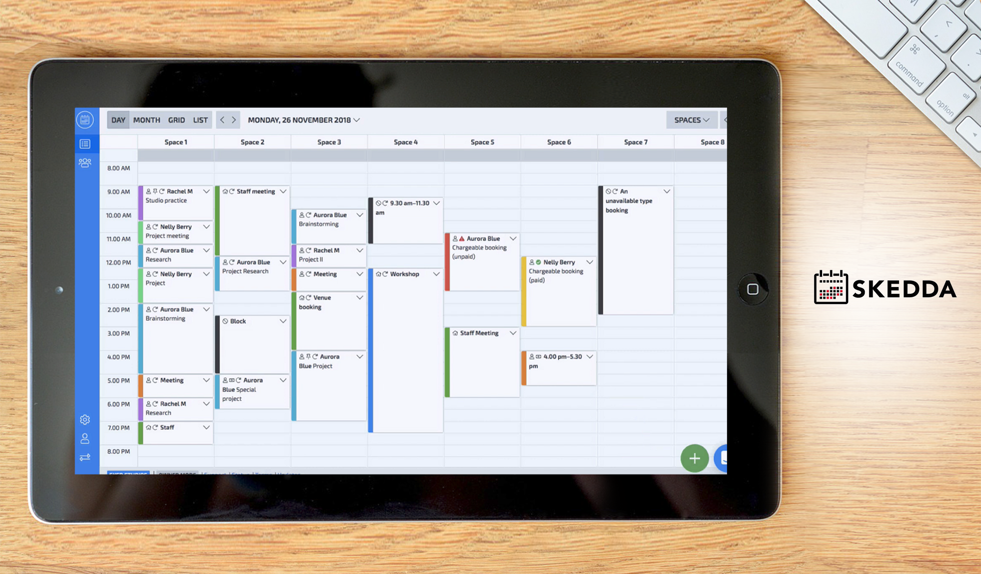 Skedda Bookings dashboard