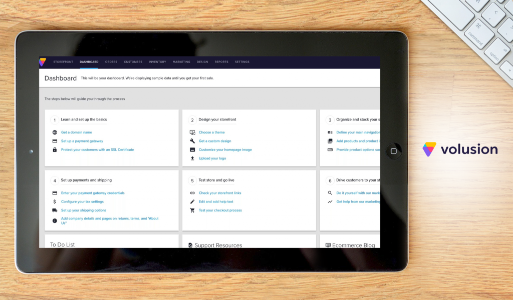 Volusion dashboard