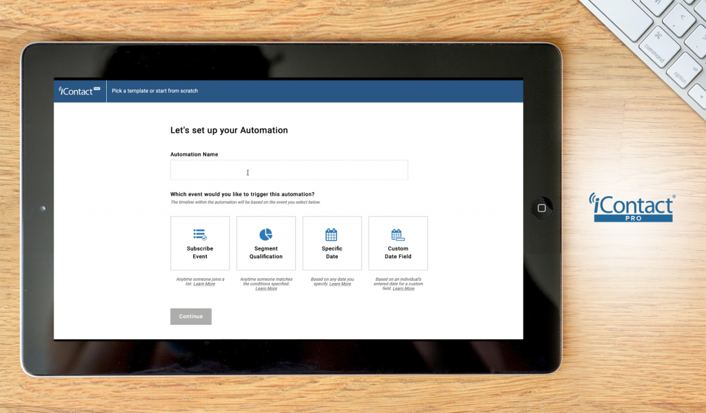 iContact Pro dashboard