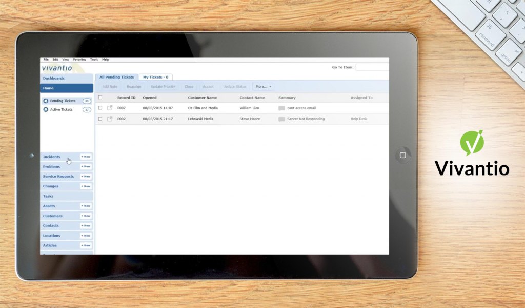 Vivantio dashboard