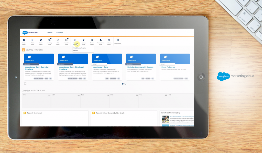 Salesforce Marketing Cloud dashboard