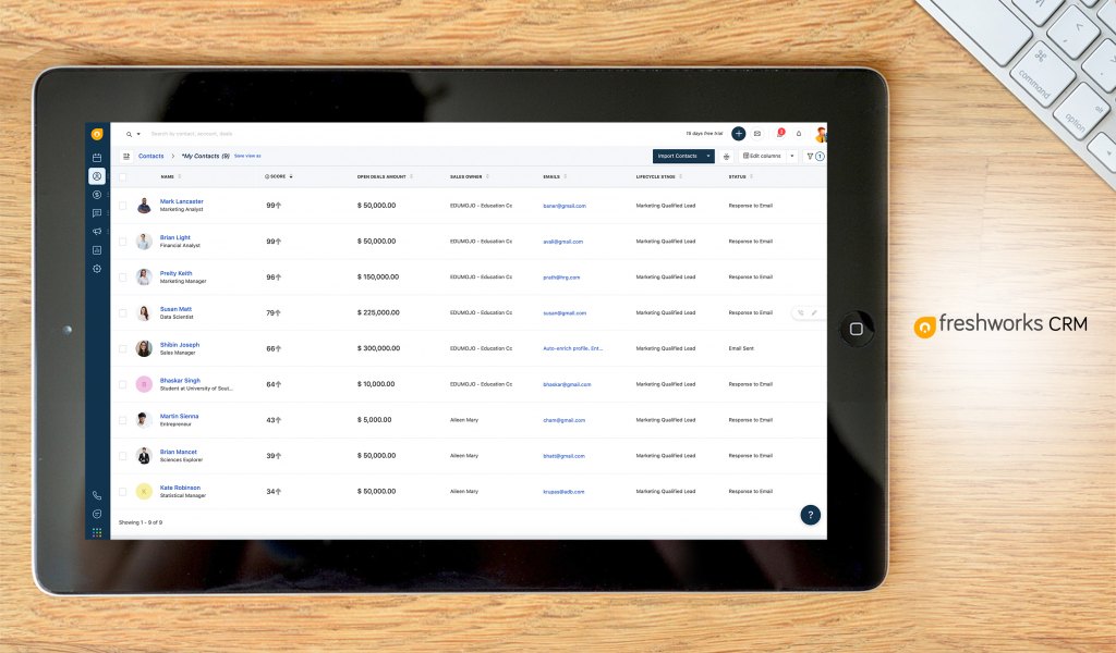 freshworks crm dashboard