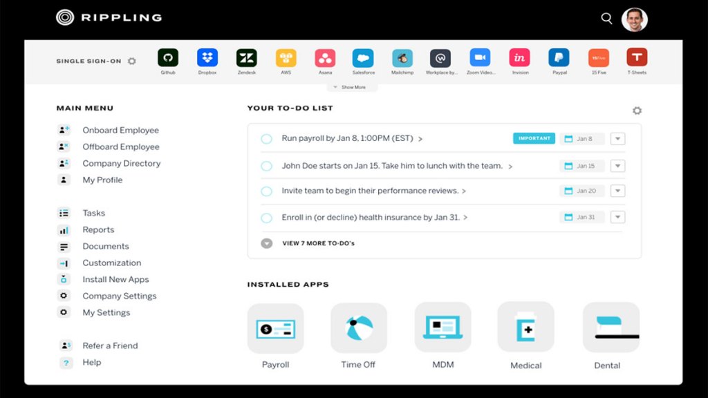 Rippling apps management