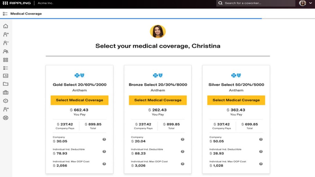 Rippling benefits dashboard