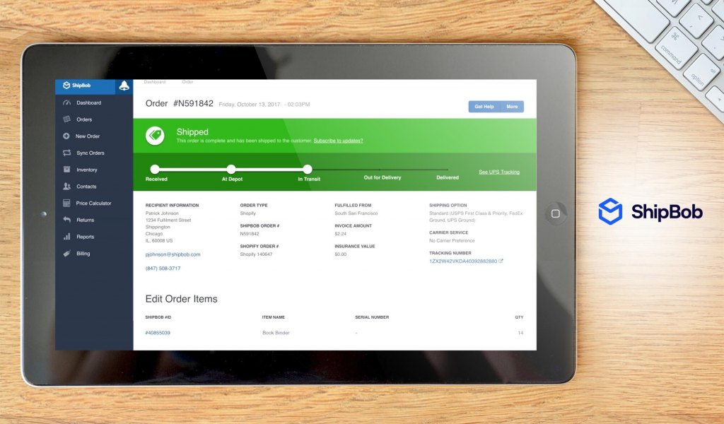 ShipBob dashboard