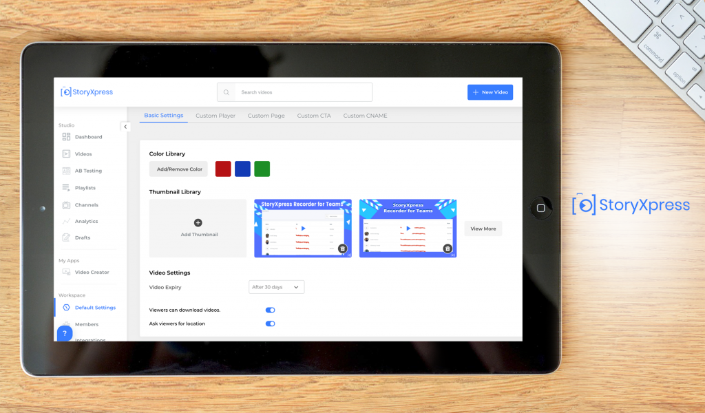 StoryXpress dashboard