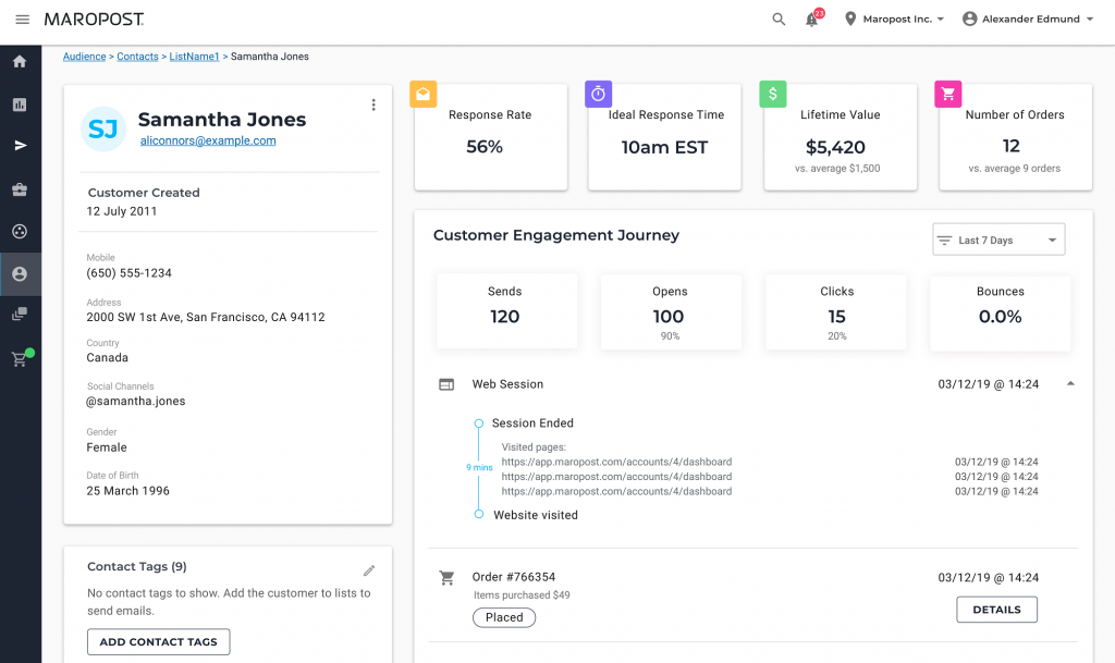 Maropost Marketing Cloud contact management
