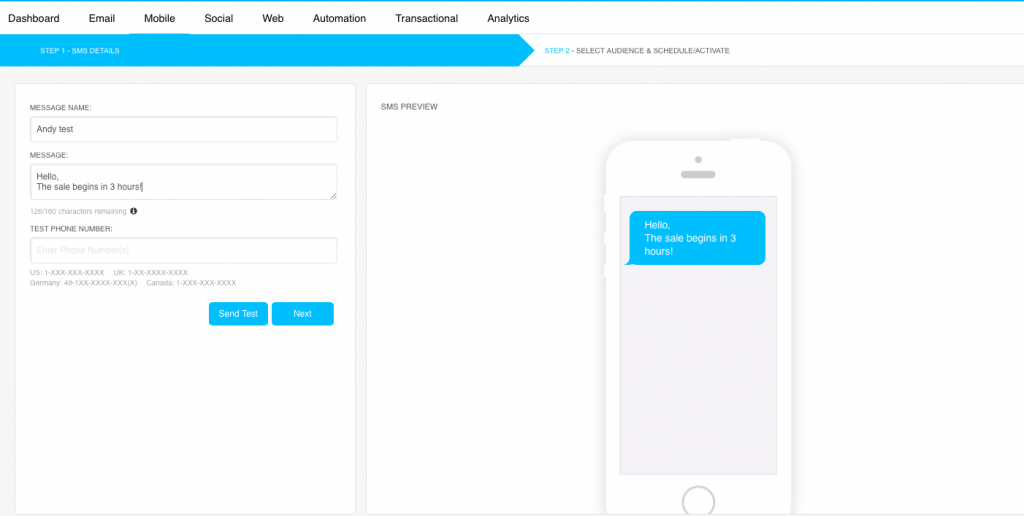 Maropost Marketing Cloud SMS Campaign Dashboard