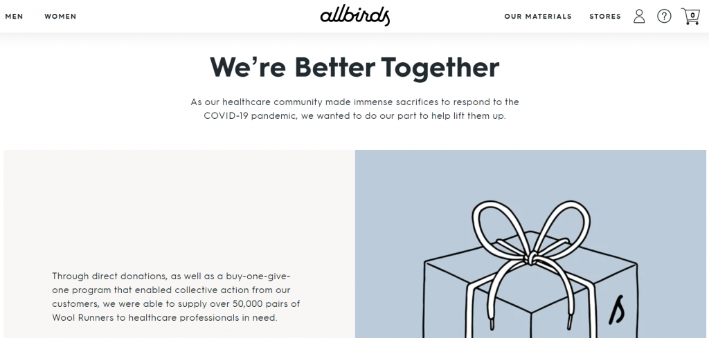 Allbirds COVID campaign