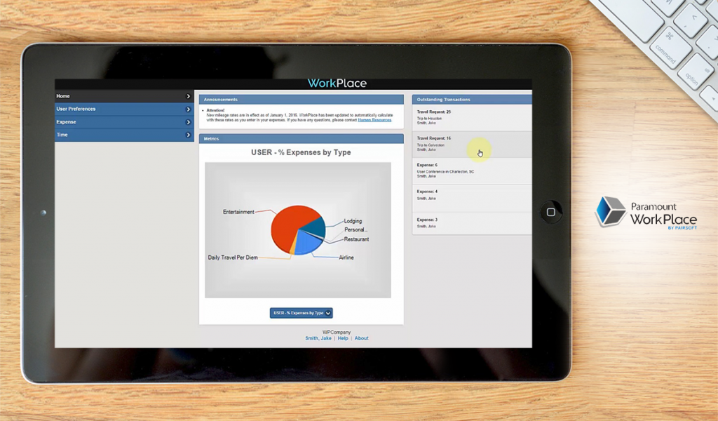 Paramount WorkPlace dashboard