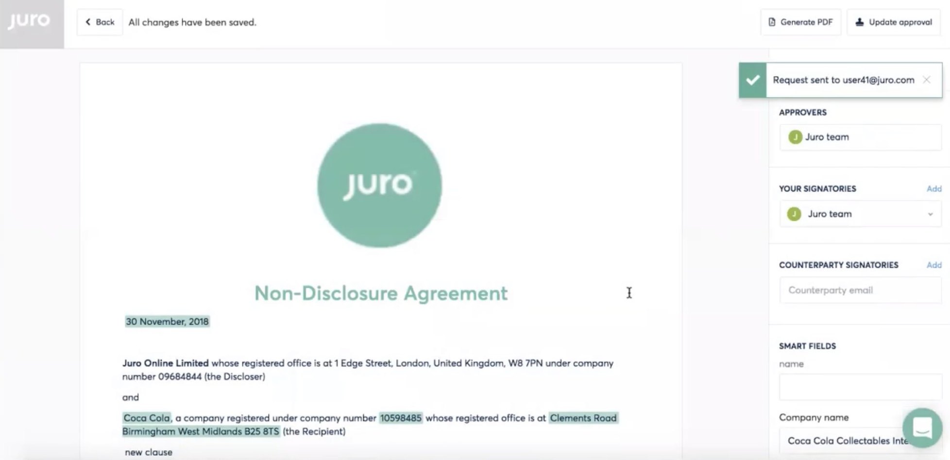 Juro Self-Serve Contracts