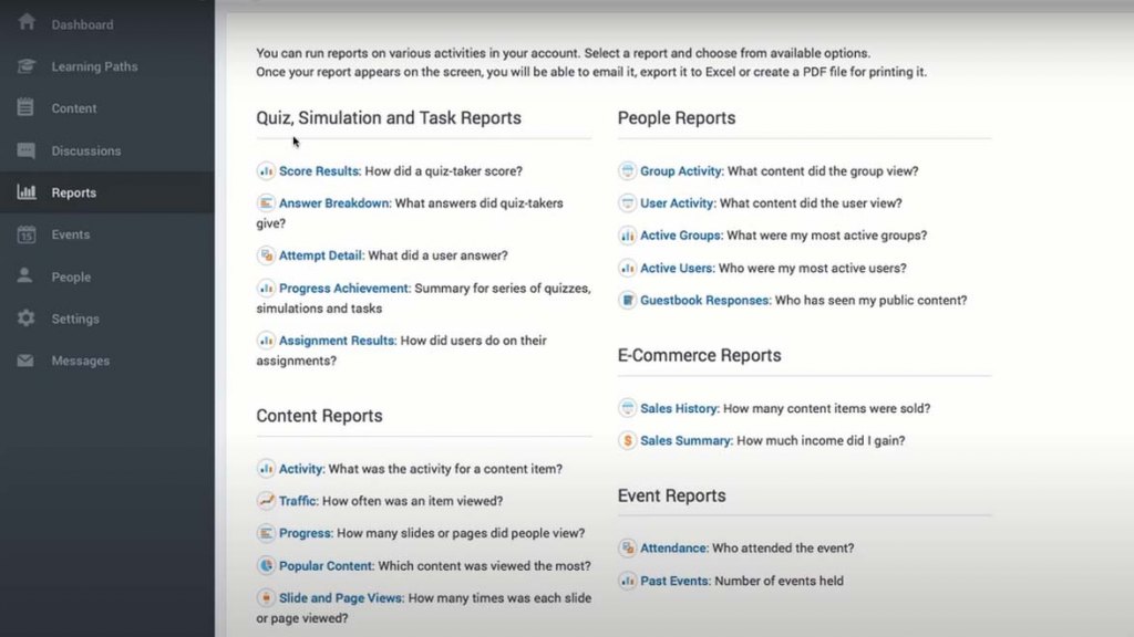 iSpring LMS reports