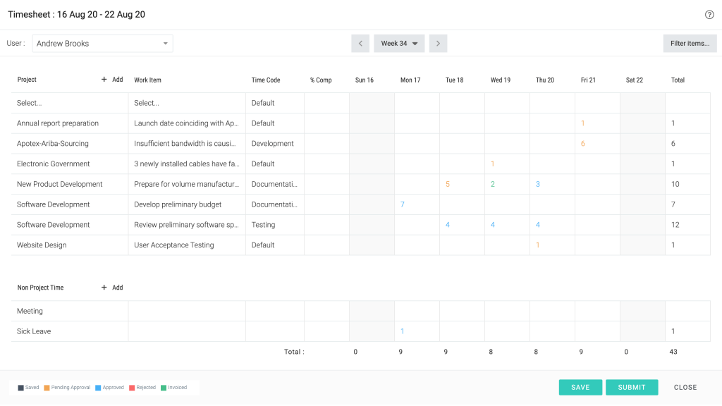time and expense tracker, Celoxis
