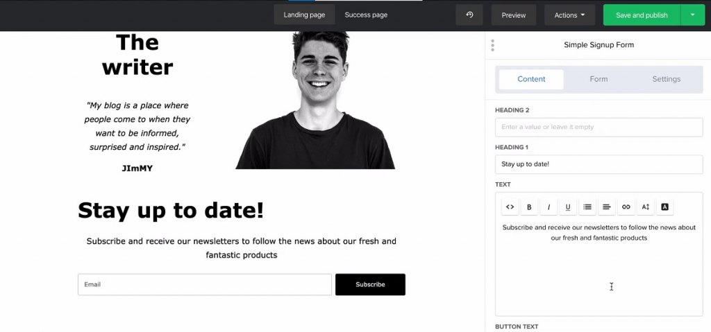 MailerLite_Landing page