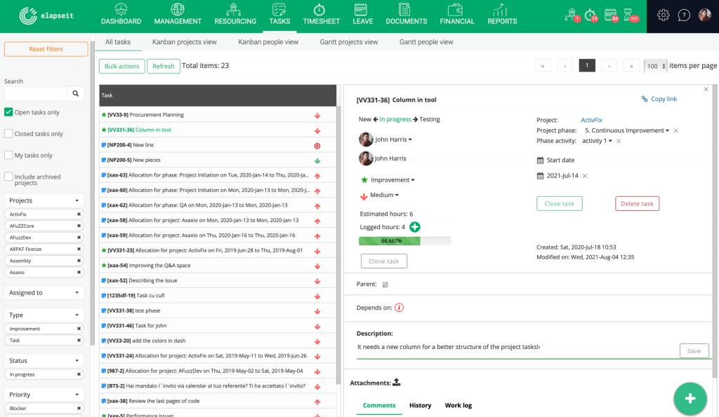 elapseit task management