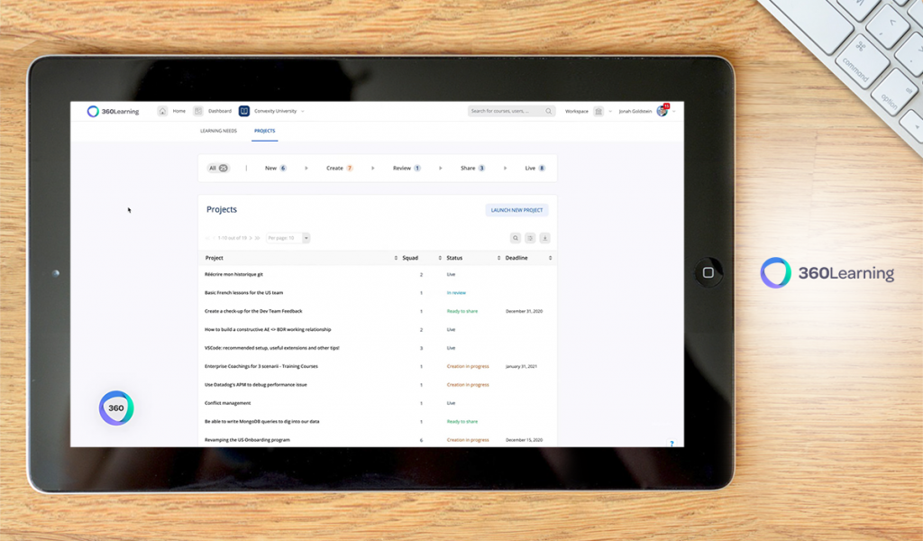 360 learning dashboard